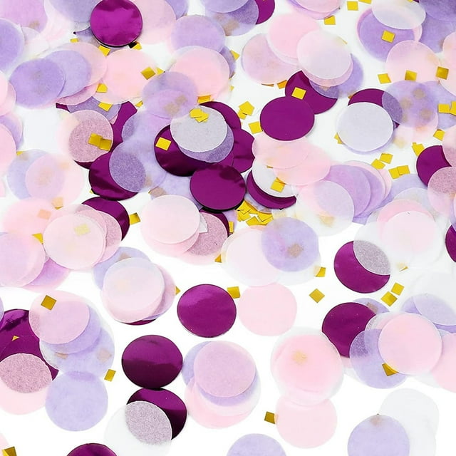 Langgg Mixing color wedding with scattered round paper scraps