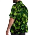 thumbnail image 3 of Saint Patrick's Day Men's Hawaiian Short Sleeve Printed Button Down Poplin Casual Summer Beach Shirt, Unisex, 3 of 6