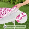 thumbnail image 5 of Pink Breast Cancer Round Fitted Tablecloth with Elastic Edge,Dining Table Cover Waterproof,Outdoor Round Tablecloth for Camping,Dining,Indoor and Outdoor, 5 of 7