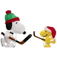 thumbnail image 2 of Northlight Lighted Snoopy and Woodstock Play Hockey Outdoor Christmas Decoration - 28", 2 of 9