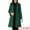 Dark Green, variant on Women's Winter Trench Peter Pan Collar Single Breasted Long Pea Coat XS Black