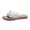 White, variant on Womens Floral Flat Sandals 2026 Fashion Slip on Braided Comfortable Flip Flops Boho Slide Outdoor Casual Beach Vacation Slippers Elegant Walking Breathable Shoes Black 7 Wide