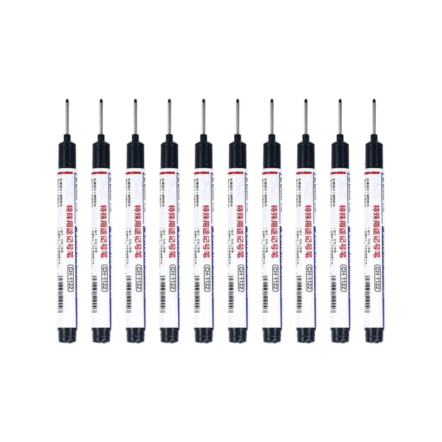 DPTALR 10pcs Long Head Hole Marker Permanent Markers Carpenter Ink Marker Pens Fast Dry Waterproof Long Nib Marker Colorful Carpenter Achieve Markers Tool 10ml