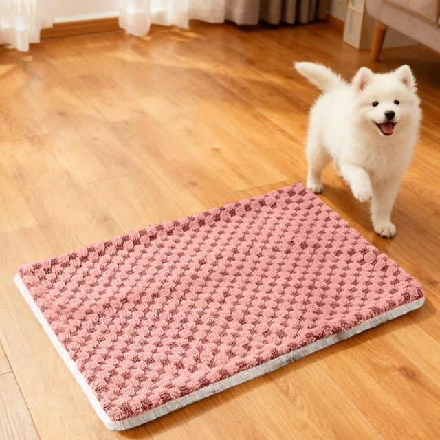 Reversible Soft Warm Comfort Pet Blanket Mat Cuddling Bed Pad with Base for Dogs and Cats