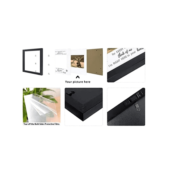 Pet Picture Frame Dog Frame 9X9 Memorial Pet Loss Picture Frame for Pet Lover,Birthday Gift Black