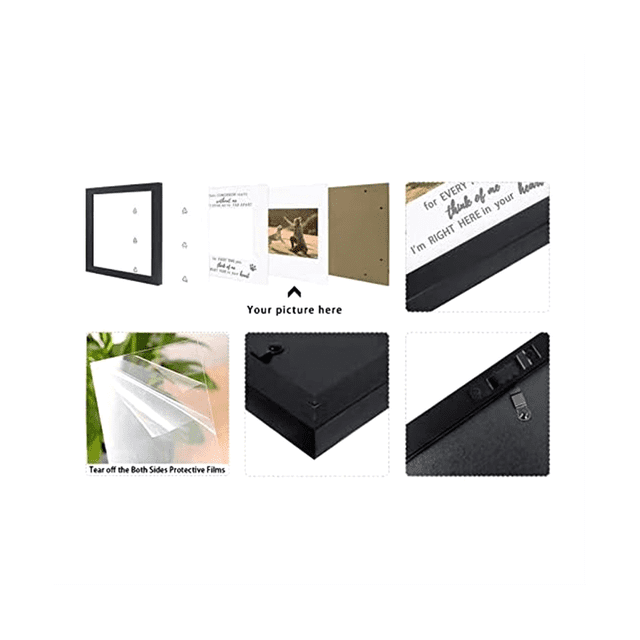 Pet Picture Frame Dog Frame 9X9 Memorial Pet Loss Picture Frame for Pet Lover,Birthday Gift Black