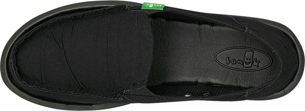 Women's Sanuk Shuffle Slip-On Black Canvas 7 M - Walmart.com