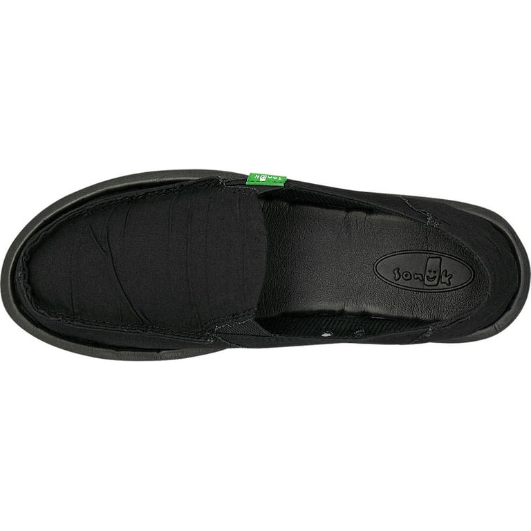 Women's Sanuk Shuffle Slip-On Black Canvas 8 M 