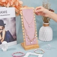 thumbnail image 4 of 1Pc Wood Slant Back Display Stand Velvet Soft Mat Necklace Storage Rack Space-Saving Chain Organizer Rectangle Detachable Pendants Holder with Base And Holder for Jewelry Storage, 4 of 8