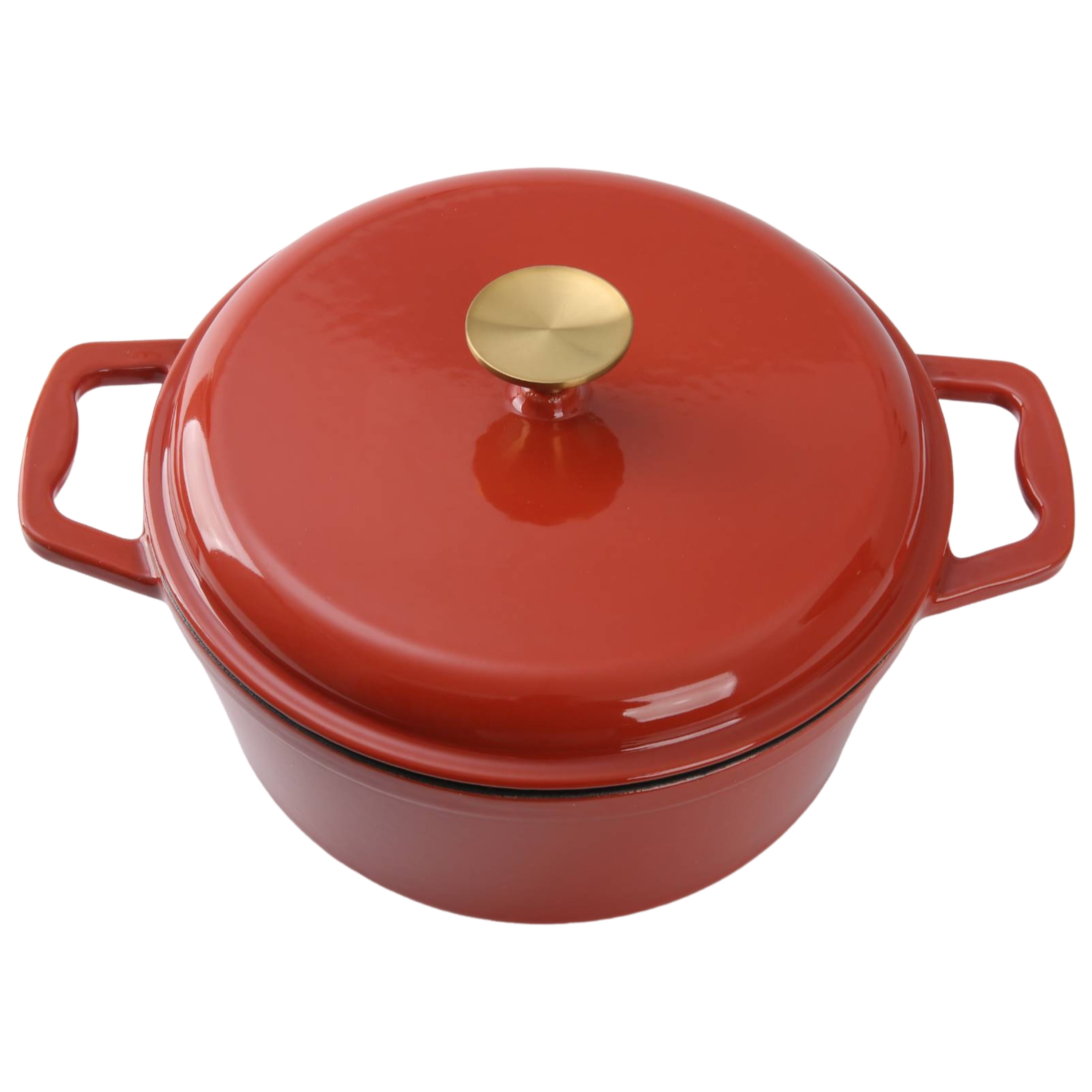 Mainstays 4.75qt Oven-Safe Ceramic Enamel Cast-Iron Dutch Oven, Red