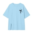 thumbnail image 4 of Hienoo Girls Oversized Short Sleeve T Shirt Casual Crewneck Side Split T-Shirt, Sizes 3-16, 4 of 4