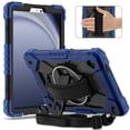 thumbnail image 2 of Funda Resistente a Golpes para Samsung Galaxy Tab A11, Funda Protectora de Silicona + Capa de PC Anti Caída con Asa Giratoria de 360°, Soporte, Correa para el Hombro, Azul Oscuro, para Galaxy Tab A11, 2 of 8