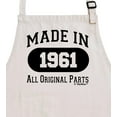 thumbnail image 2 of 65th Birthday Gifts For Women Made In 1961 All Original Parts Two Pocket Adjustable Bib Apron Cream, 2 of 7