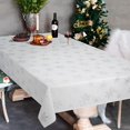 thumbnail image 3 of Christmas Tablecloth, Silver Snowflake Table Cloth, Xmas Tablecloths for Dining Kitchen Winter Holiday, Waterproof Table Cover for Party Home Decor, Sparkling White, Rectangle 60 x 120 inch, 3 of 5