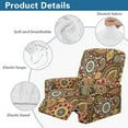 thumbnail image 6 of Renewold Boho Floral Paisley Print Brown Sofa Recliner Cover Soft Breathable Cover for Recliner Chair 4 Pieces Non-Slip Lazy Boy Chair Slipcover with Elastic Straps and Side Pocket, 6 of 8