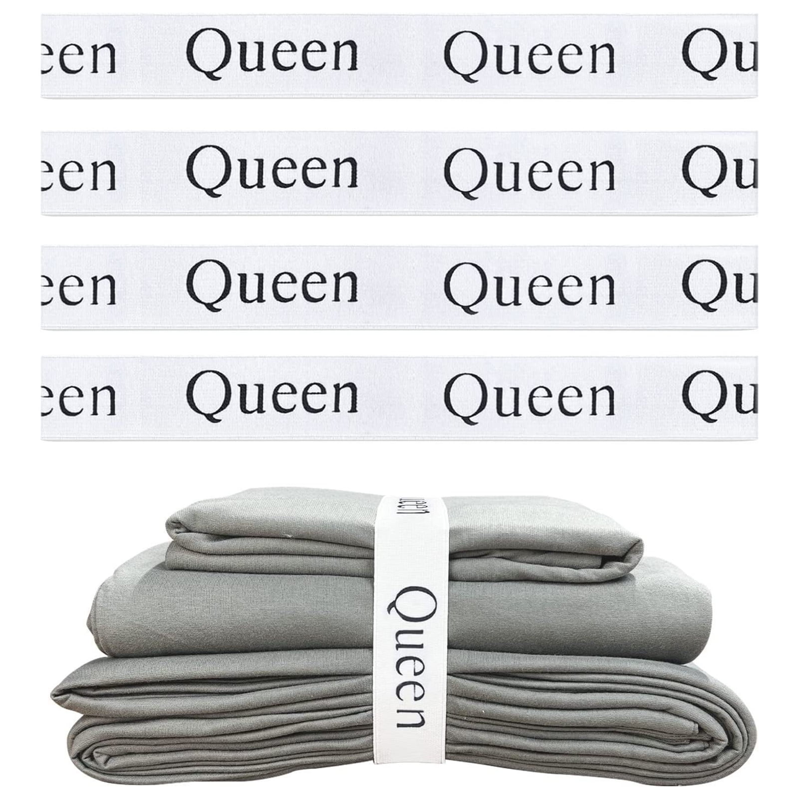 Visland 4Pcs Elastic Band King Queen Full Twin Printing Bed Sheet Organizer Bands Quilt Blanket Storage Straps Label Bandage Band for Bedding Walmart