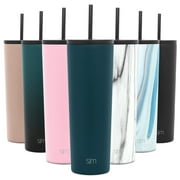 Simple Modern 28 oz Classic Tumbler with Straw & Flip Lid - 18/8 Stainless Steel Water Bottle -Riptide