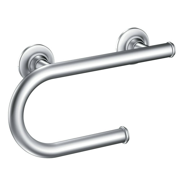 Moen LR2352DCH Bathroom Safety 8-Inch Grab Bar with Integrated Toilet Paper Holder, Chrome