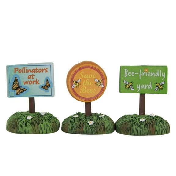 Department 56 Accessory Bee-Friendly Signs Halloween Village Accessories 6010461
