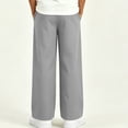 thumbnail image 6 of Gpaecead Boys Straight Leg Casual Pants Elastic Waist Cotton Blend Breathable Trousers With Deep Pockets For Travel Lounge Gray, 6 of 8