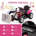 thumbnail image 7 of Infans Kids Ride On Excavator Digger 12V Electric Tractor RC w/ Digging Bucket Pink, 7 of 7