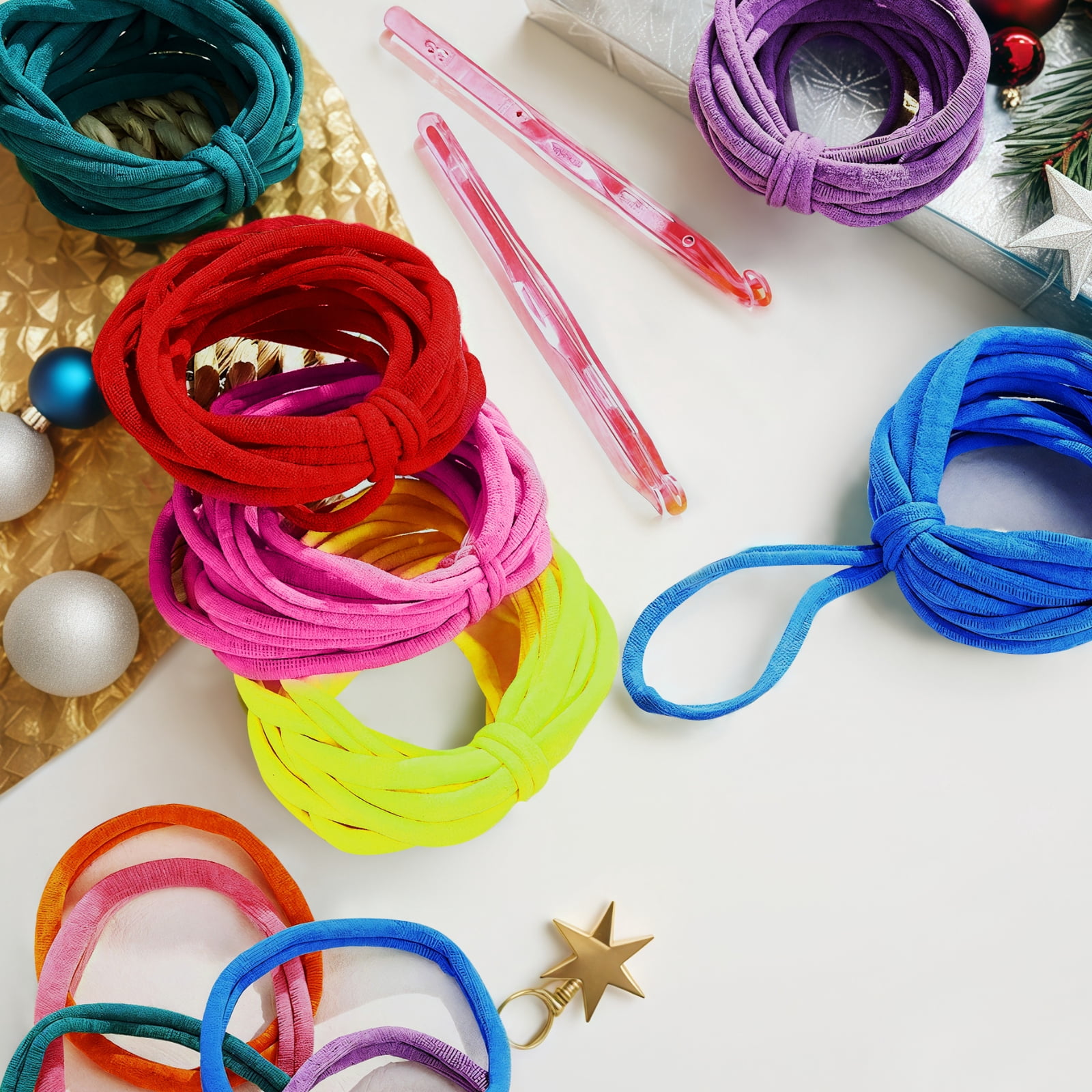 Pastel Loom Loops Kit, 800 PCS 8 Colors Elastic Weaving Loops for DIY Potholders, Bracelets, Bags - Nylon Craft Kit