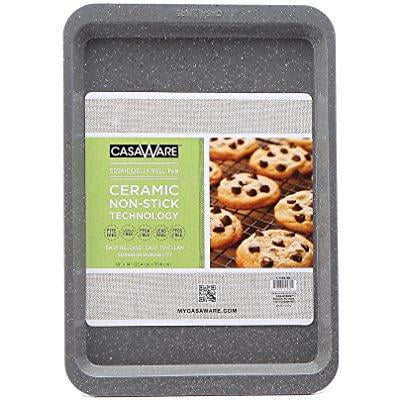 10 Inch Wide Roll - casaWare Ceramic Coated NonStick Cookie/Jelly Roll Pan (10 X 14-Inch, Silver Granite)