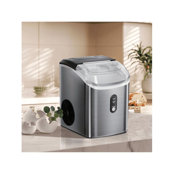 SARAHE Nugget Ice Maker Countertop, Stainless Steel