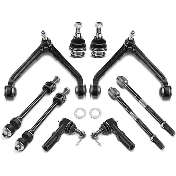 A-Premium 10Pcs Front Suspension Kit Upper Control Arm Ball Joint Tie Rod End Sway Bar Link Compatible with Dodge Ram 1500 Pickup 2002-2005 4WD