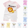 thumbnail image 4 of KPOPLK Baby Boy Rompers Clothes Short Sleeve Cotton Toddler Rompers Graphic Print Baby Clothes One-Piece Outfit(12-18 Months,Sky Blue), 4 of 4