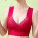 thumbnail image 4 of Sujetador sin aros para mujer, talla grande, con fruncido en la espalda, envuelto en encaje, sin costuras, para dormir, tallas L-XXXXL, nailon, 4 of 4