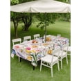 thumbnail image 3 of Outdoor Tablecloth with Umbrella Hole and Zipper, Wildflowers Rectangle Table Cloth 52x70 Inch Waterproof Tablecloth, Spring Watercolor Tulip Floral Leaf Pink Plaid Picnic Table Cover for Patio, 3 of 7