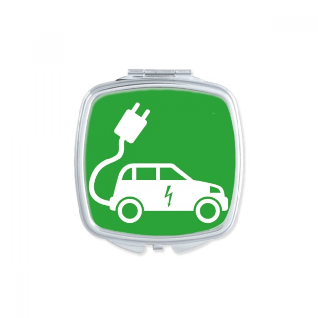 Plug Energy Vehicles Protect Environment Square Mirror Portable Compact Pocket Makeup Double Sided Glass