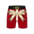 thumbnail image 5 of Zaldita Mens Christmas Santa Boxer Briefs Holiday Velvet Bowknot Underwear Trunks Shorts Underpants Red M, 5 of 7