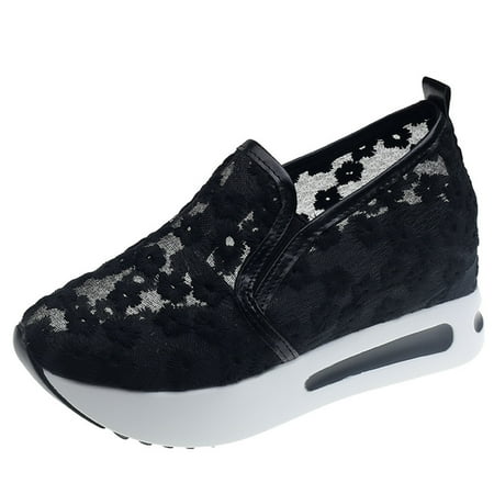 

Aufmer Sandal Wedges Shoes for Women Ladies Fashion Mesh Cloth Low-Tops Casual Shoes Thick Heel Lightweight and Comfortable Shoes