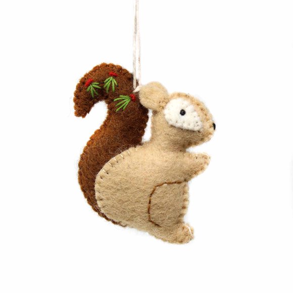 Ornement de Noël en Feutre à la Main Squirrel Global Groove (H)
