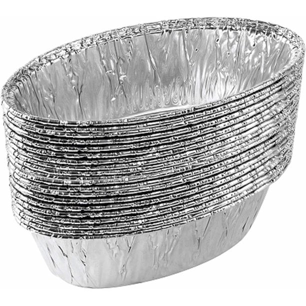 JetFoil Medium Size 2lb Oval Disposable Aluminum Loaf / Challah Tin