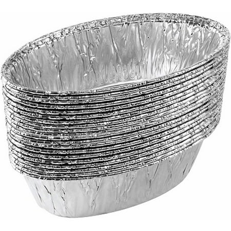 

JetFoil Large Size 3lb Oval Disposable Aluminum Loaf / Challah Tin Foil Baking Pans Bakeware - Cookware Perfect for Baking Cakes Brownies Bread Meatloaf :12 Pns