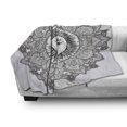 thumbnail image 3 of Mandala Soft Flannel Fleece Throw Blanket, Sun Illustration Yantra Mandala Floral Pattern Bohemian, Cozy Plush for Indoor and Outdoor Use, 70" x 90", White and Black, by Ambesonne, 3 of 6