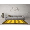 thumbnail image 3 of Ahgly Company Machine Washable Indoor Square Abstract Yellow Modern Area Rugs, 4' Square, 3 of 4