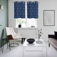thumbnail image 5 of 2 Panels Kitchen Tier Curtains 39 Inch Length, Tropical Palm Trees Grommets Window Treatment Curtain, Summer Coconut Trees Plants Navy Blue Thermal Curtains Drapes for Living Room/Bathroom, 5 of 9