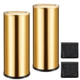 thumbnail image 1 of Juego de 2 botes de basura Reallnaive de 30 L, acero inoxidable dorado con tapa abatible, 1 of 7