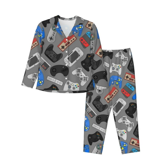 Naloa Pyjamas Imprimés Jeu Vidéo pour Femmes, Ensembles de Pyjama pour Femmes, Ensembles de Détente pour Femmes, 2pjs pour Femmes-TG