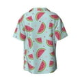 thumbnail image 2 of Xecao offers the Watermelon for Men's Casual Short-sleeved Shirt, a button-up collared shirt with a pocket, perfect for beach vacations and yacht travel in the Medium size., 2 of 7