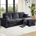 thumbnail image 2 of GOOEEN Chenille Pull Out Sofa Bed Modern L-Shaped Sleeper Sofa Gray, 2 of 9