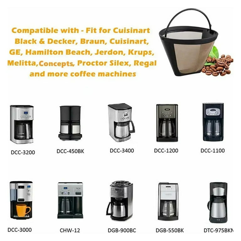 Tuphregyow Stainless Steel Coffee Filter 8 12 Cup Basket Reusable Metal Filter Replaces Your Paper Coffee Filters Bpa Free for Mr. Coffee And Black