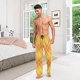 thumbnail image 7 of National Tartan Yellow Ghost Pajama Pants, Men's Lounge Pants Light with Drawstring and Pockets, Christmas New Year Birthday Father's Day Gifts, Medium, 7 of 7