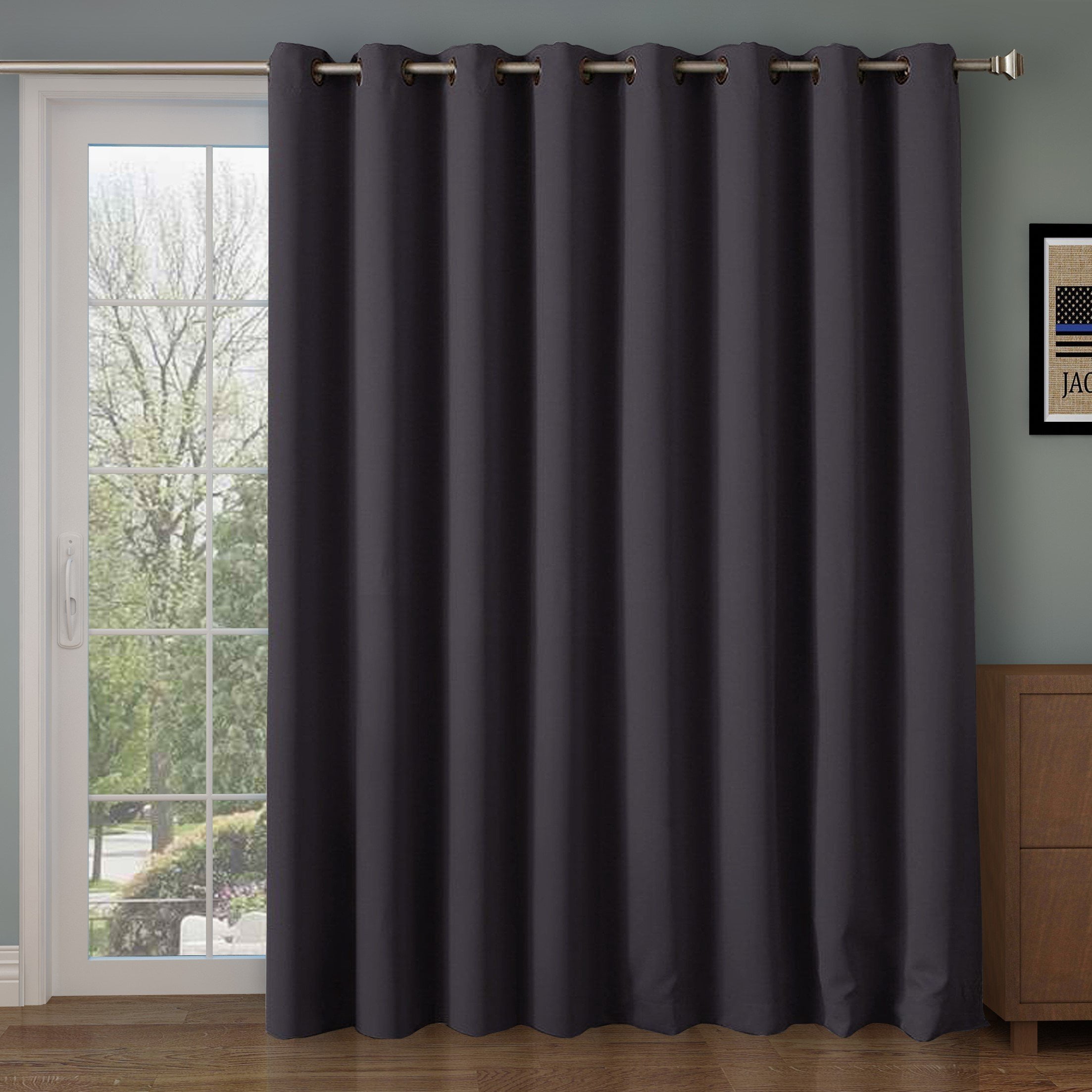 Rose Home Fashion RHF Wide Thermal Blackout Patio Door Curtain Panel