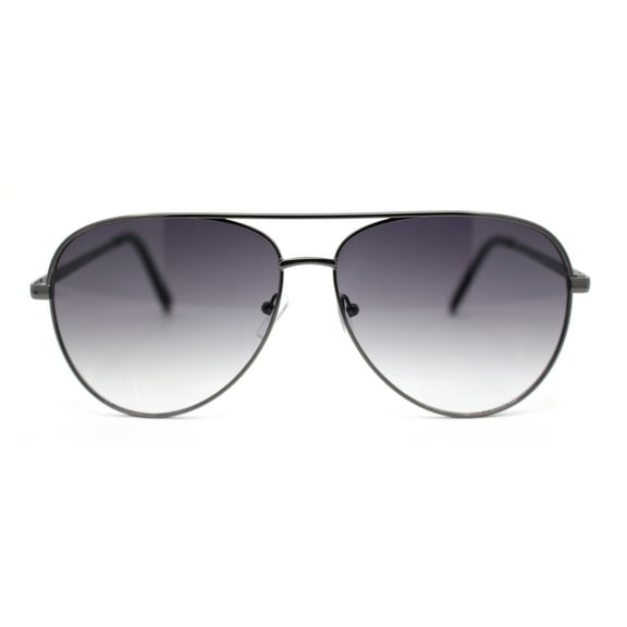 Classy Tear Drop Traditional Officer Pilots Metal Rim Sunglasses Gunmetal - Smoke