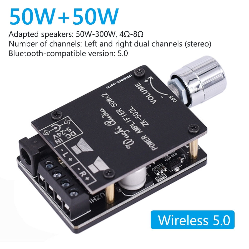 Mini version 50Wx2 Bluetooth 5.0 digital power amplifier board with switch DIY 